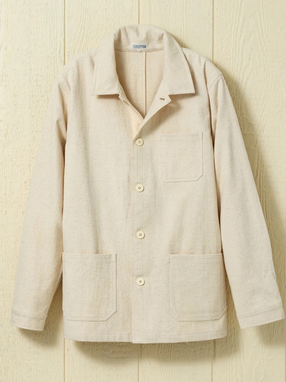 Quaker Marine Supply French Workman's Jacket in Rustic Linen Cotton men’s large